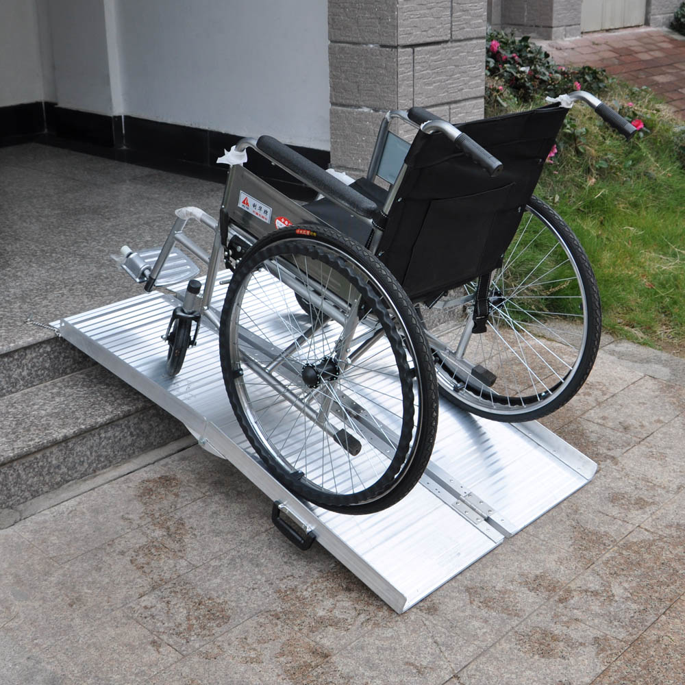 Rampe pour fauteuil roulant 2x pliable alu 274.5x72x5cm 270kg