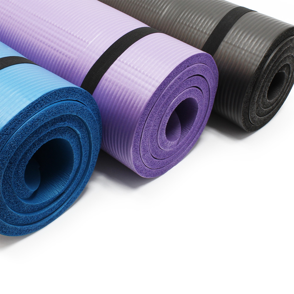 Pink Women Fitness Exercise Mat, Yoga Mat【Carry Strap】, Non-Slip NBR Yoga  Mat, Eco-Friendly Workout Mat for Pilates, Meditation, 185 x ？x 1.5cm (A)