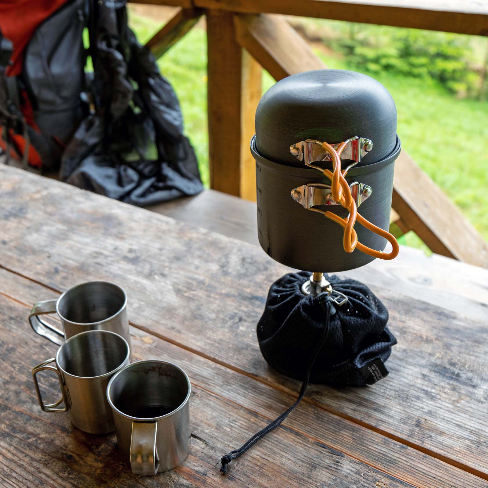 Set hornillo de gas para camping con manguera y regulador presión 28mbar  Italia Accesorios outdoor