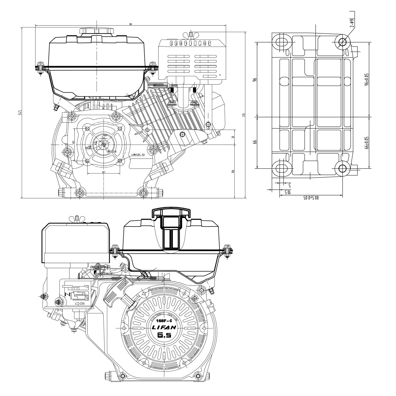 Lifan 168F-C Benzinmotor 5,4PS 19,05mm