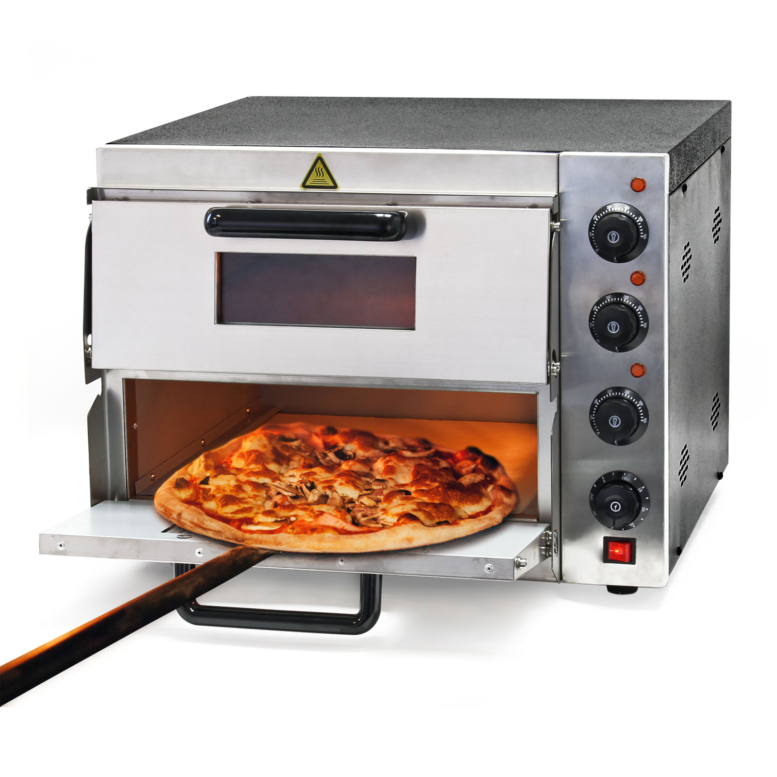 De Longhi Forno Pizza Elettrico Potenza 1200 Watt Temperatura 400 °C con  Pietra Refrattaria Antiaderente colore Nero - 917