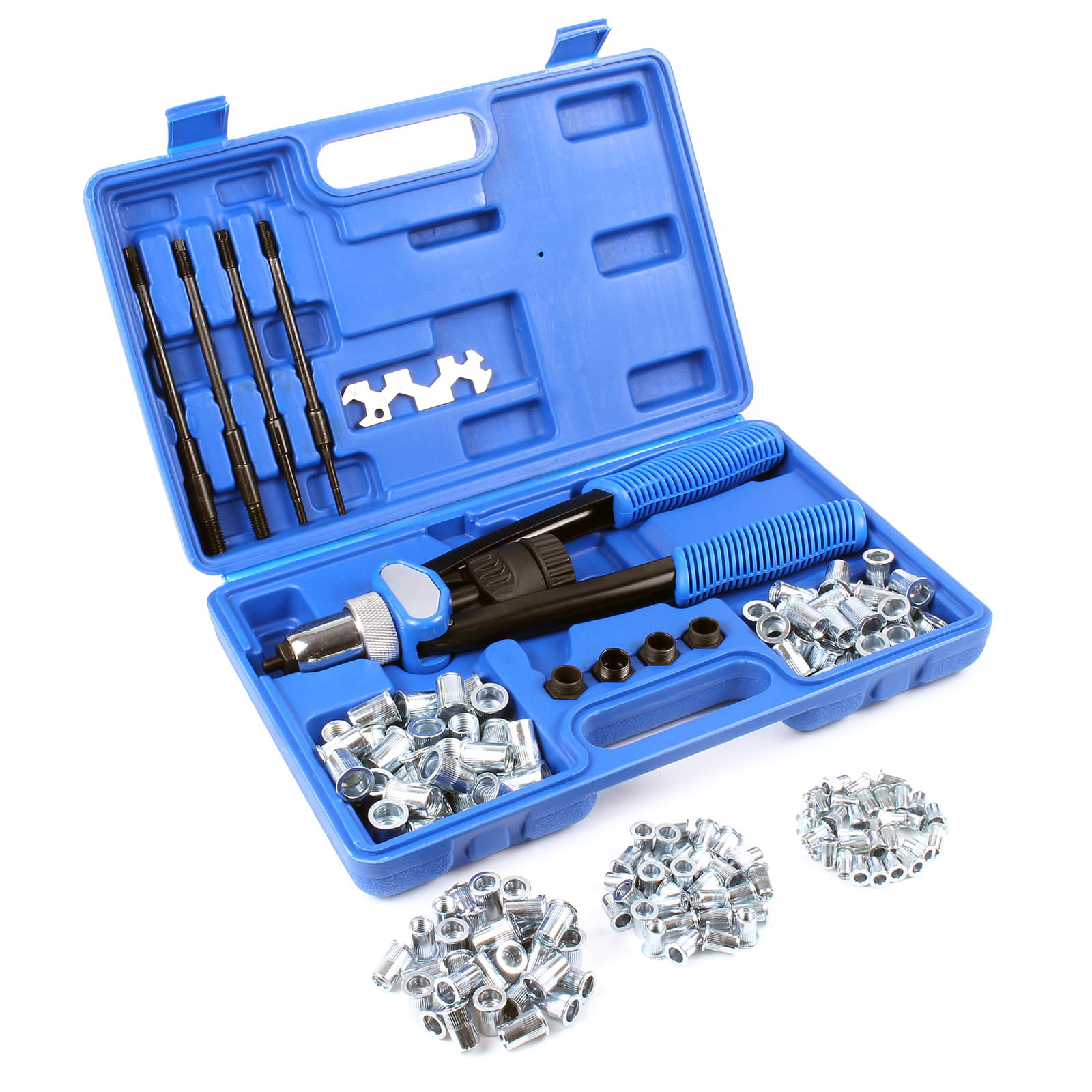 Kit de adaptador de pistola remachadora eléctrica, kit de combinación de  herramientas de accesorio de taladro remache, con llave y accesorios de  caja
