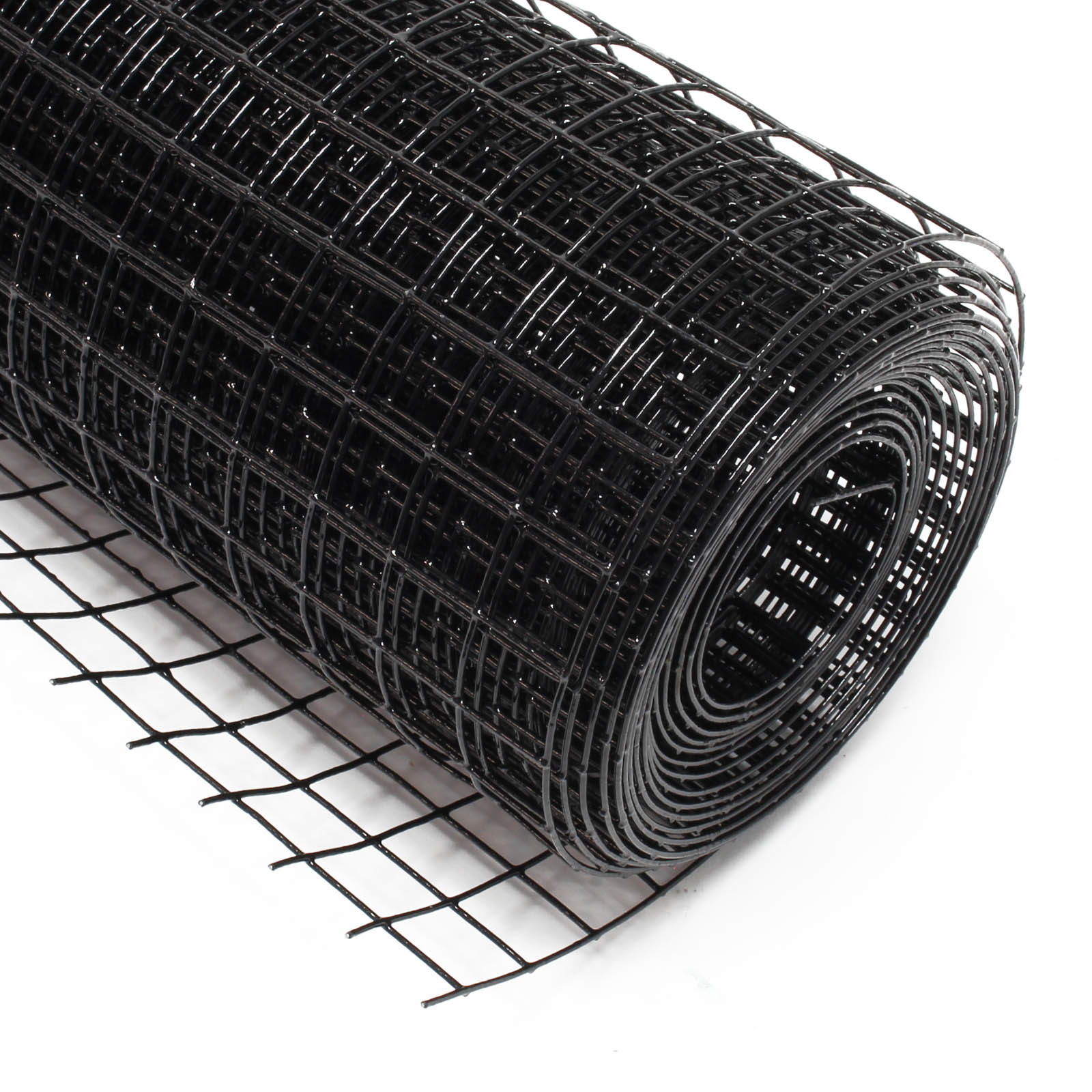 Malla de alambre con cuadrados 12x12mm rollo 100cmx25m en negro