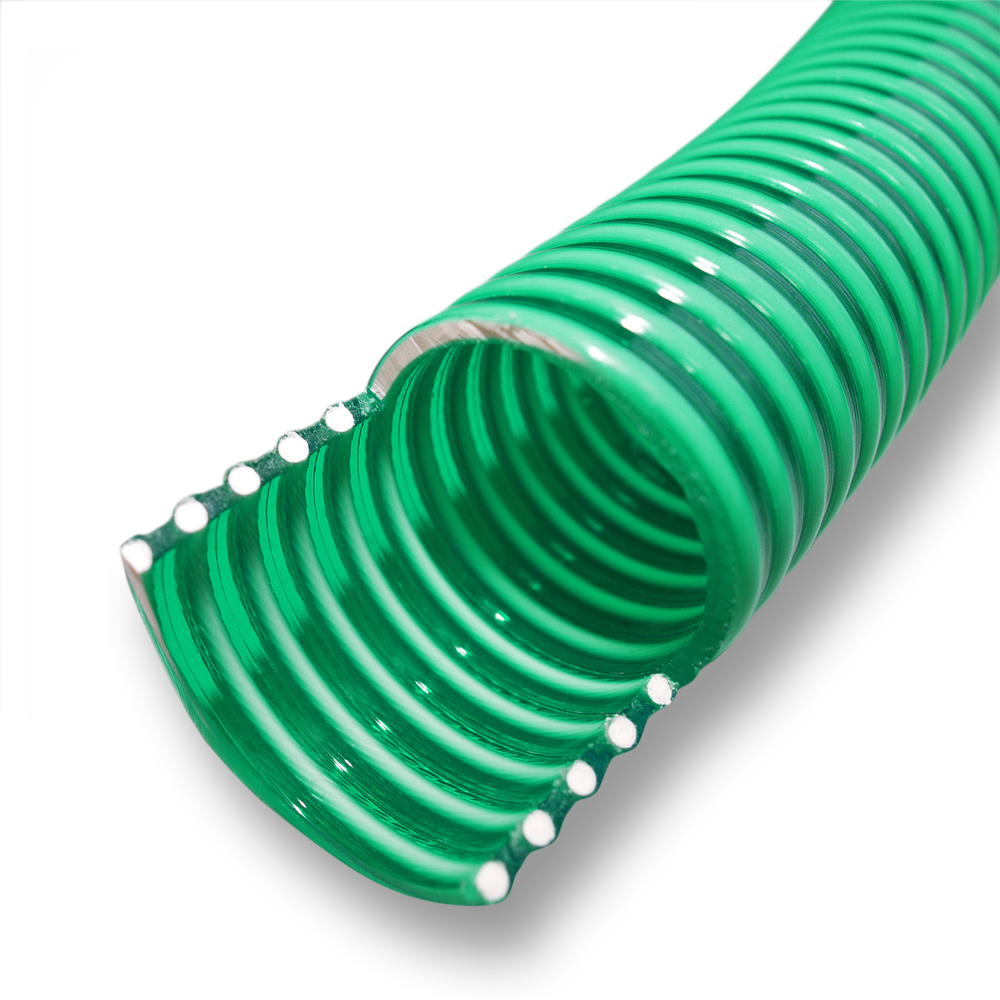 Grün-schwarz Saugschlauch mit PVC Spirale, Innendurchmesser 38 mm