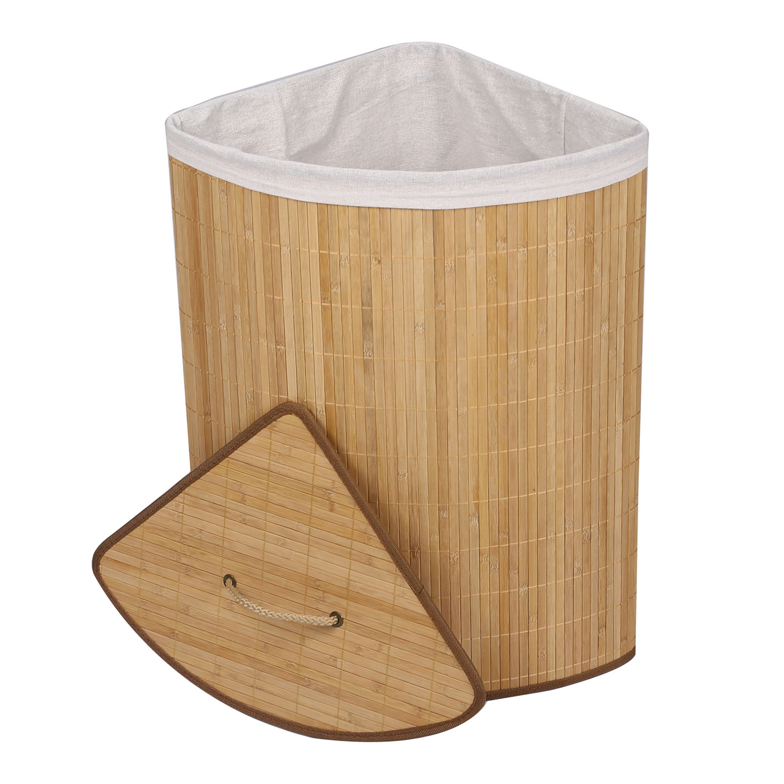 Cesto para colada cuadrado Bambú Lino de algodón Montaje sencillo