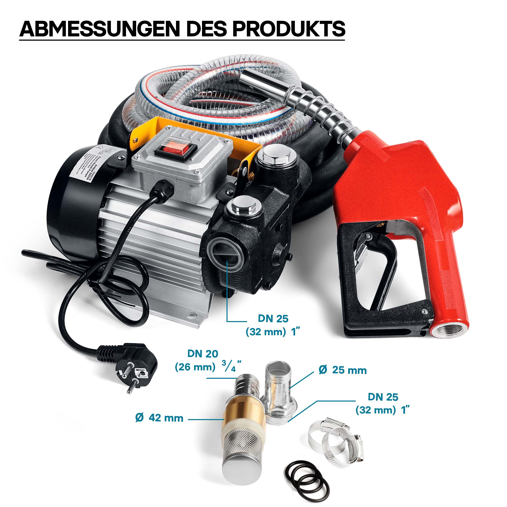 Wiltec Diesel/Heizölpumpe selbstansaugend 230V/600W 40l/min (50747