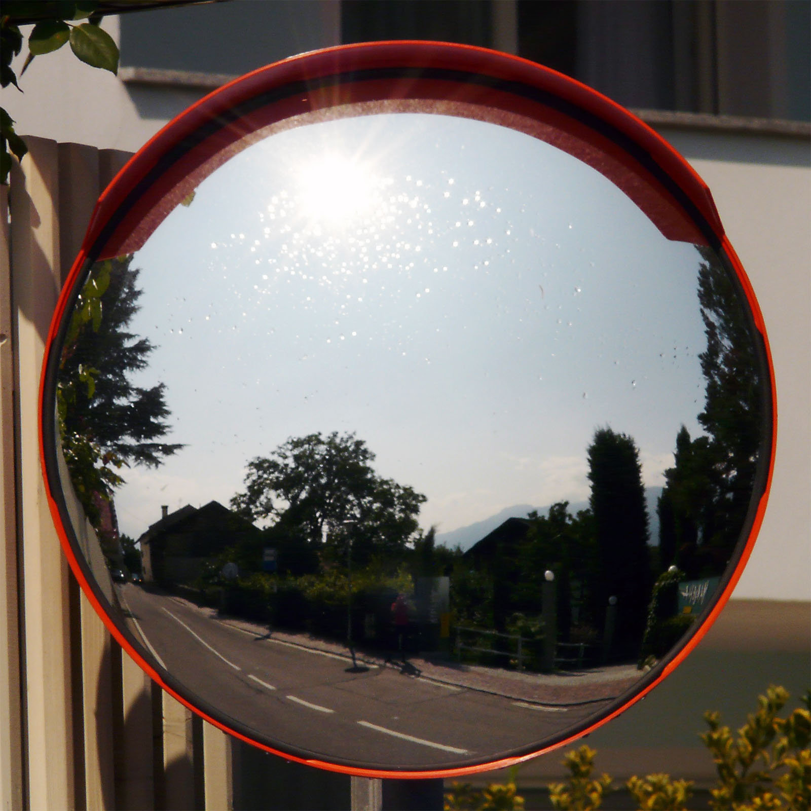 Sécurité miroir convexe surveillance extérieur 45cm avec fixation