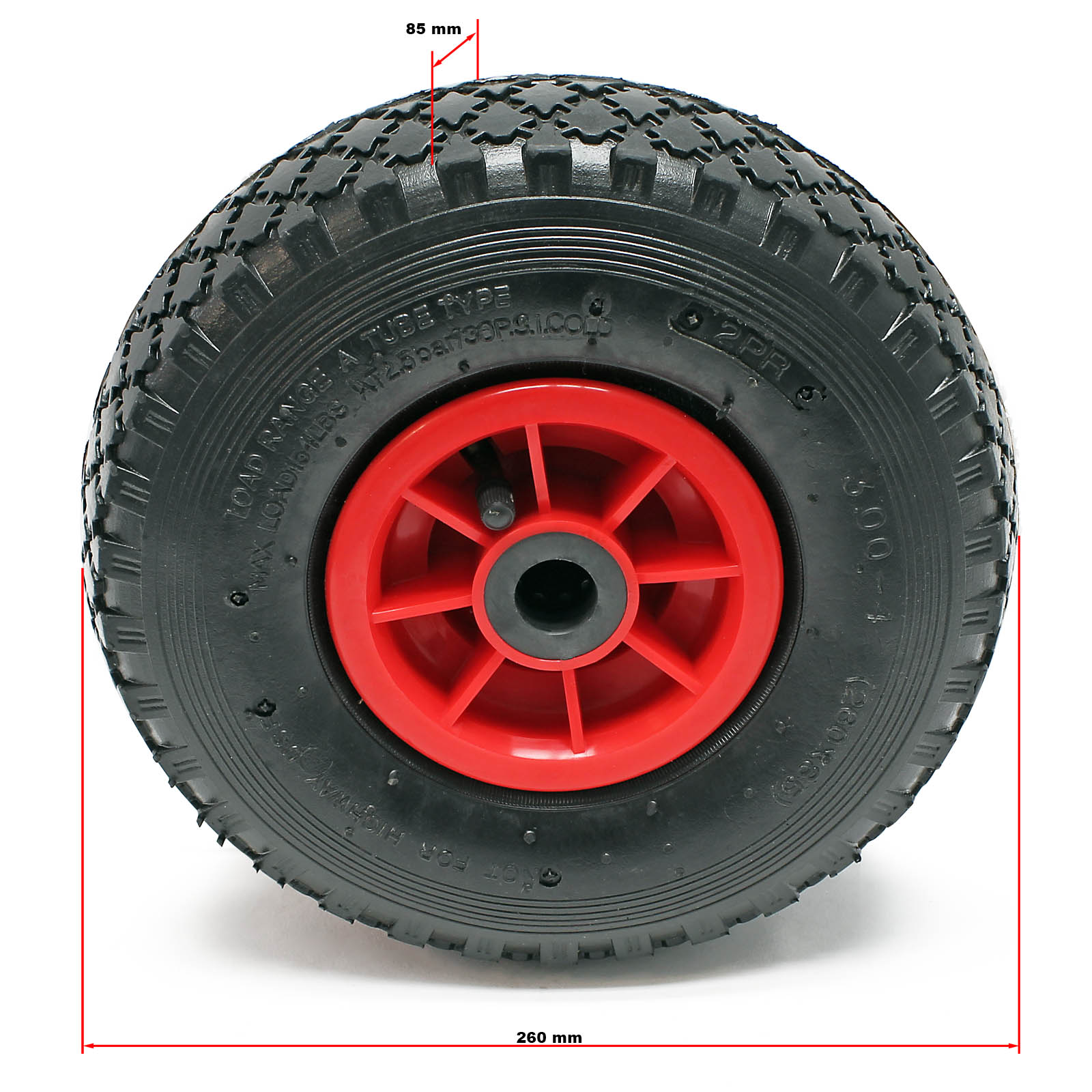 SET Reifen+Schlauch 260x85 3.00-4 Stollen Profil PR4-Lagen