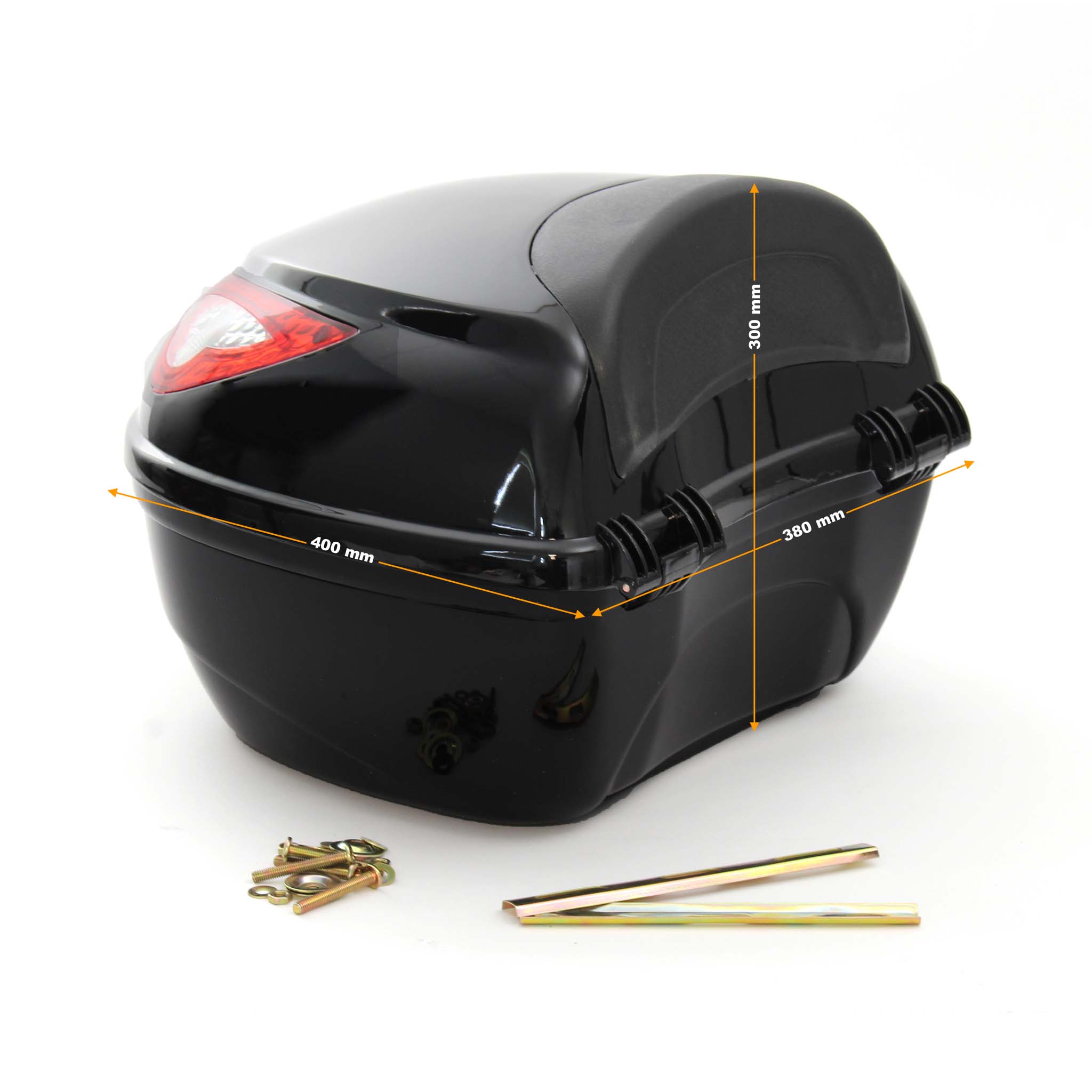 Universal Baúl de Moto Maleta de 43 L para 2 Cascos Medios con Dos Llaves  Negro