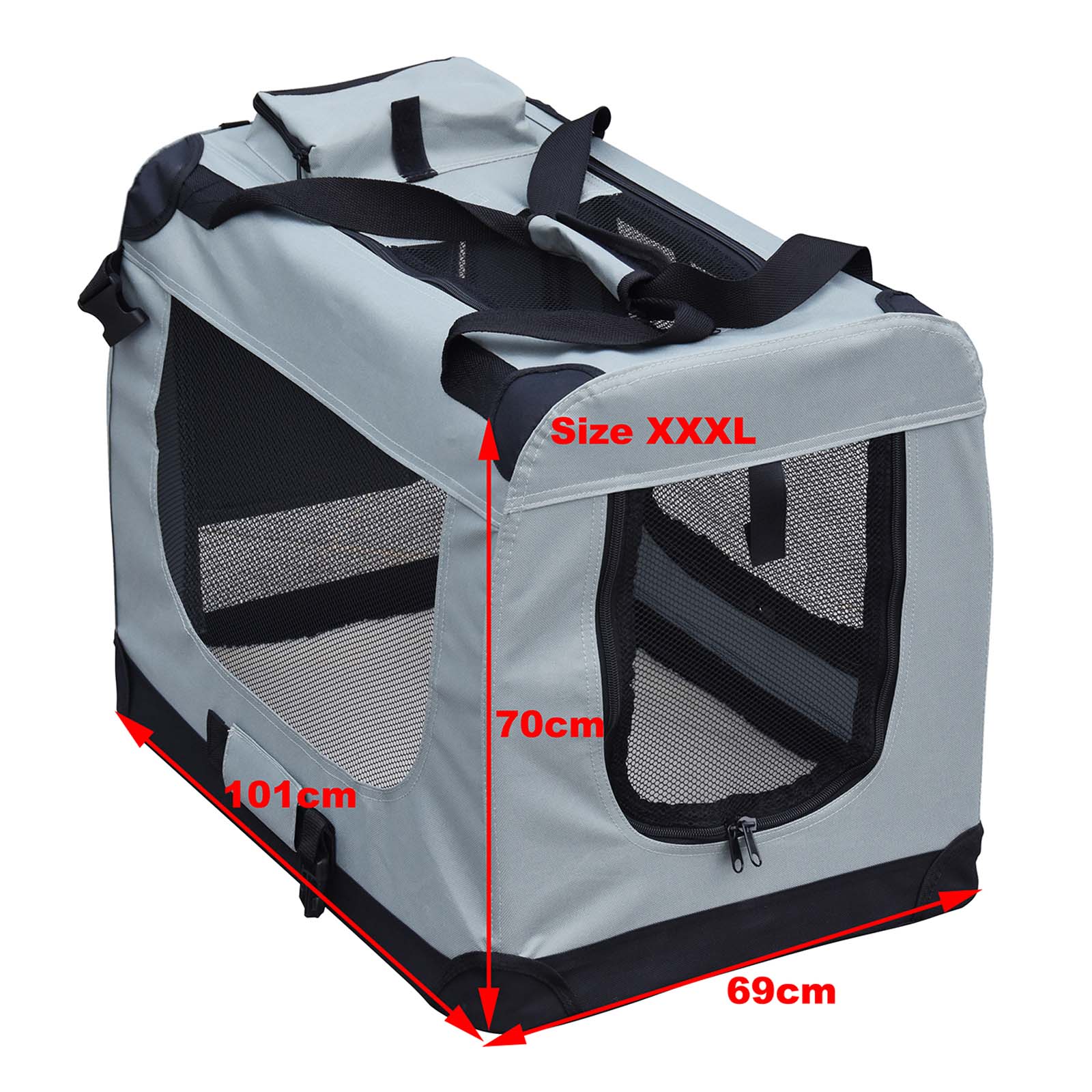 Cage box caisse de transport chien mobile aluminium XXL double