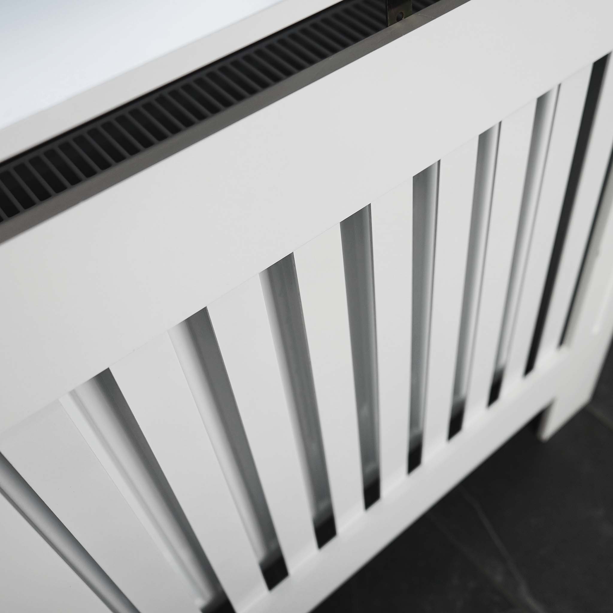 Toboli Cache-radiateur blanc 78x19x82cm Couverture de chauffage décorative  en MDF Tablette Étagère