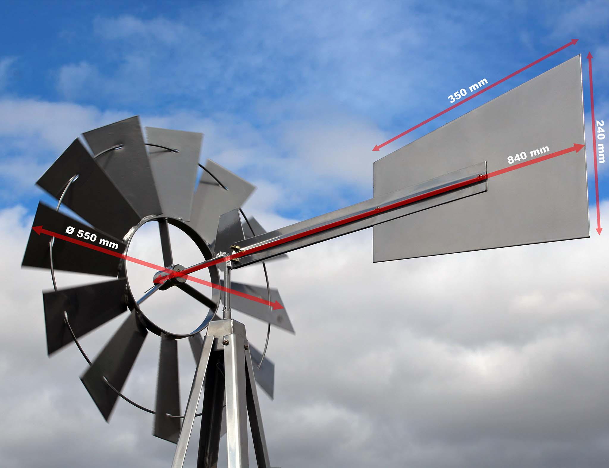 US roue à vent argenté moulin à vent carillon roulements moulin
