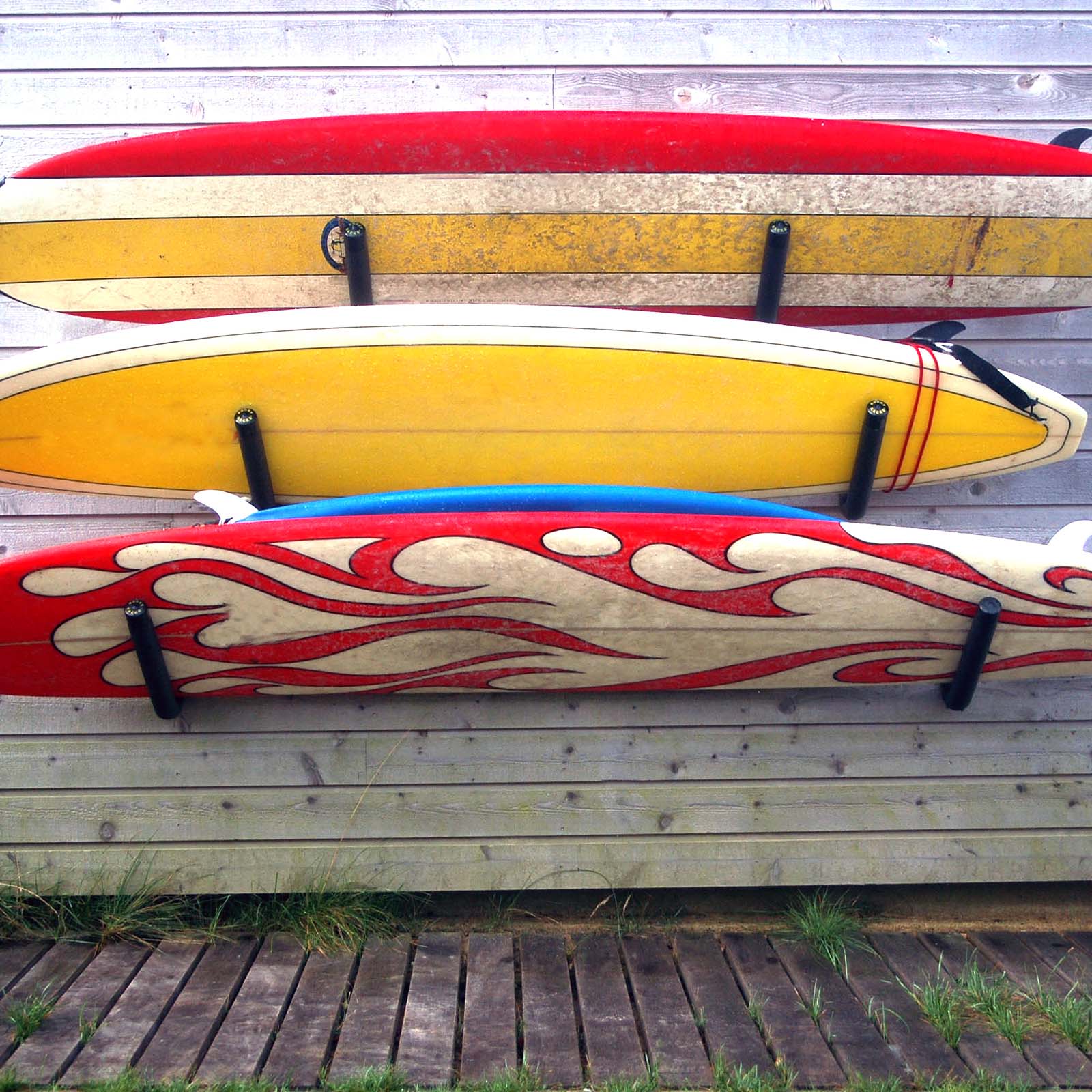 OUTSUNNY Support pour kayak pliable porte-kayak support mural de rangement  pour canoë paddle surf pagaie charge max. 50 Kg acier rouge pas cher 
