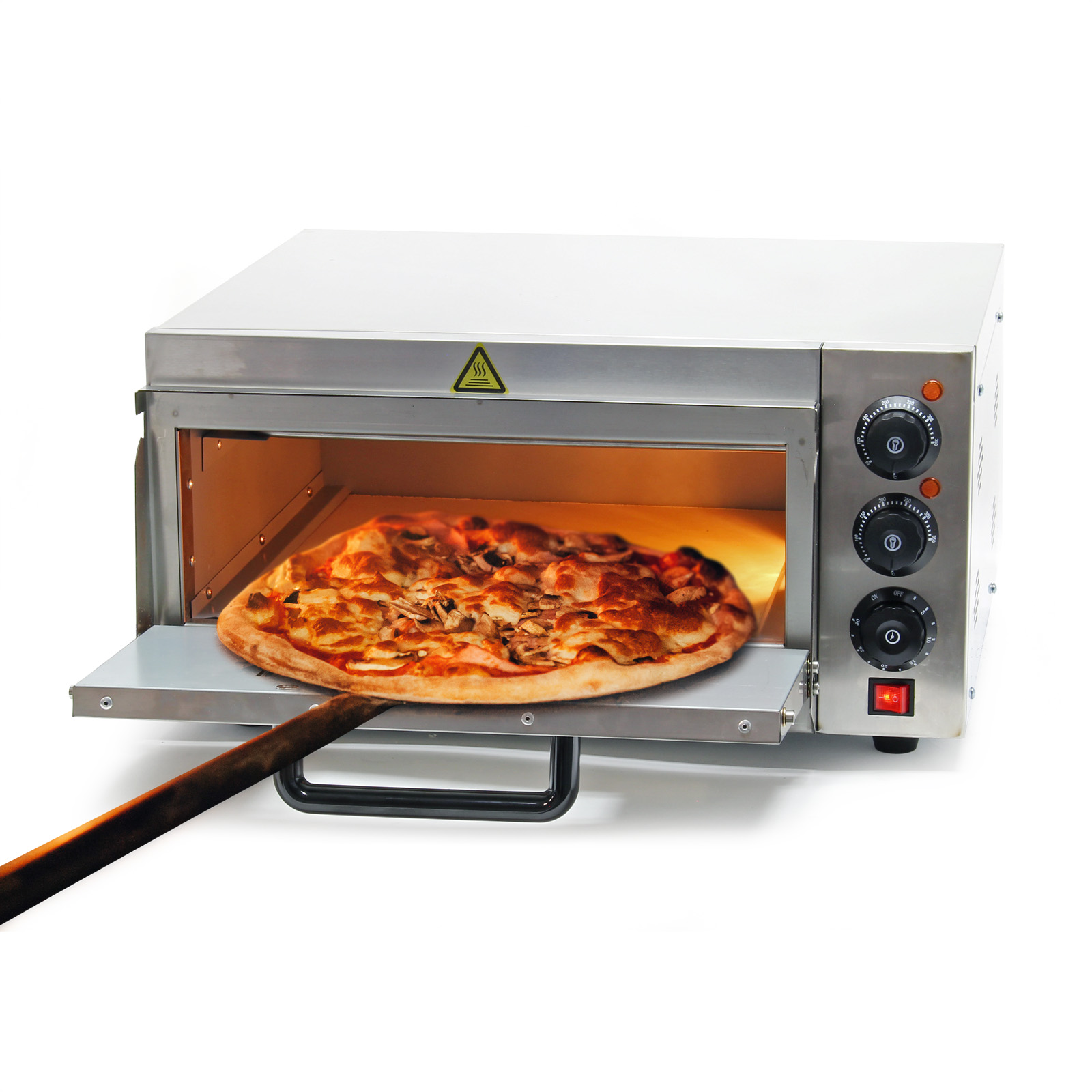 Forno per pizza professionale in acciaio inox, pietra refrattaria