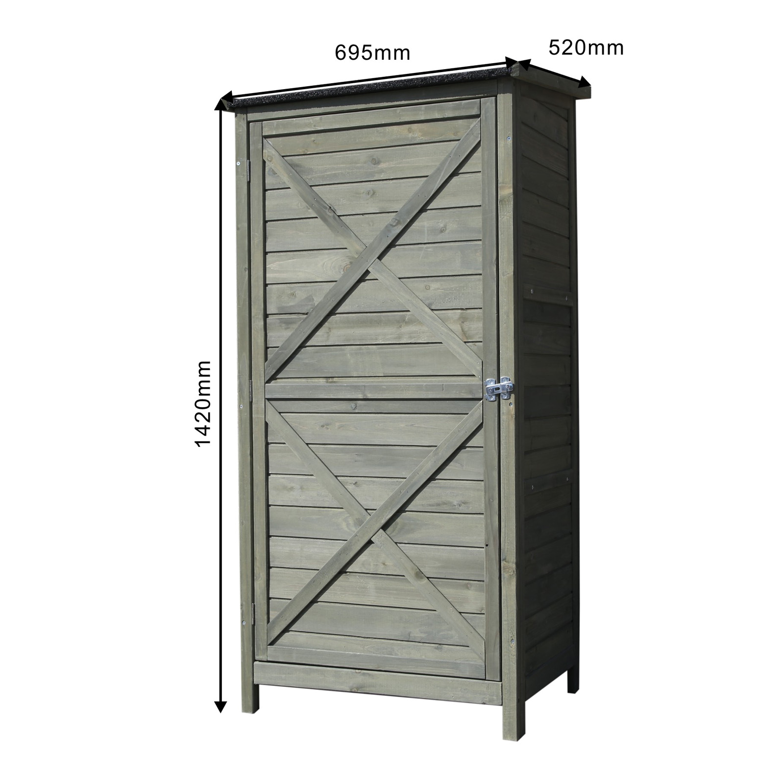 zomer God zelf Compact Tool Shed made of Wood, 69.5x52x142cm