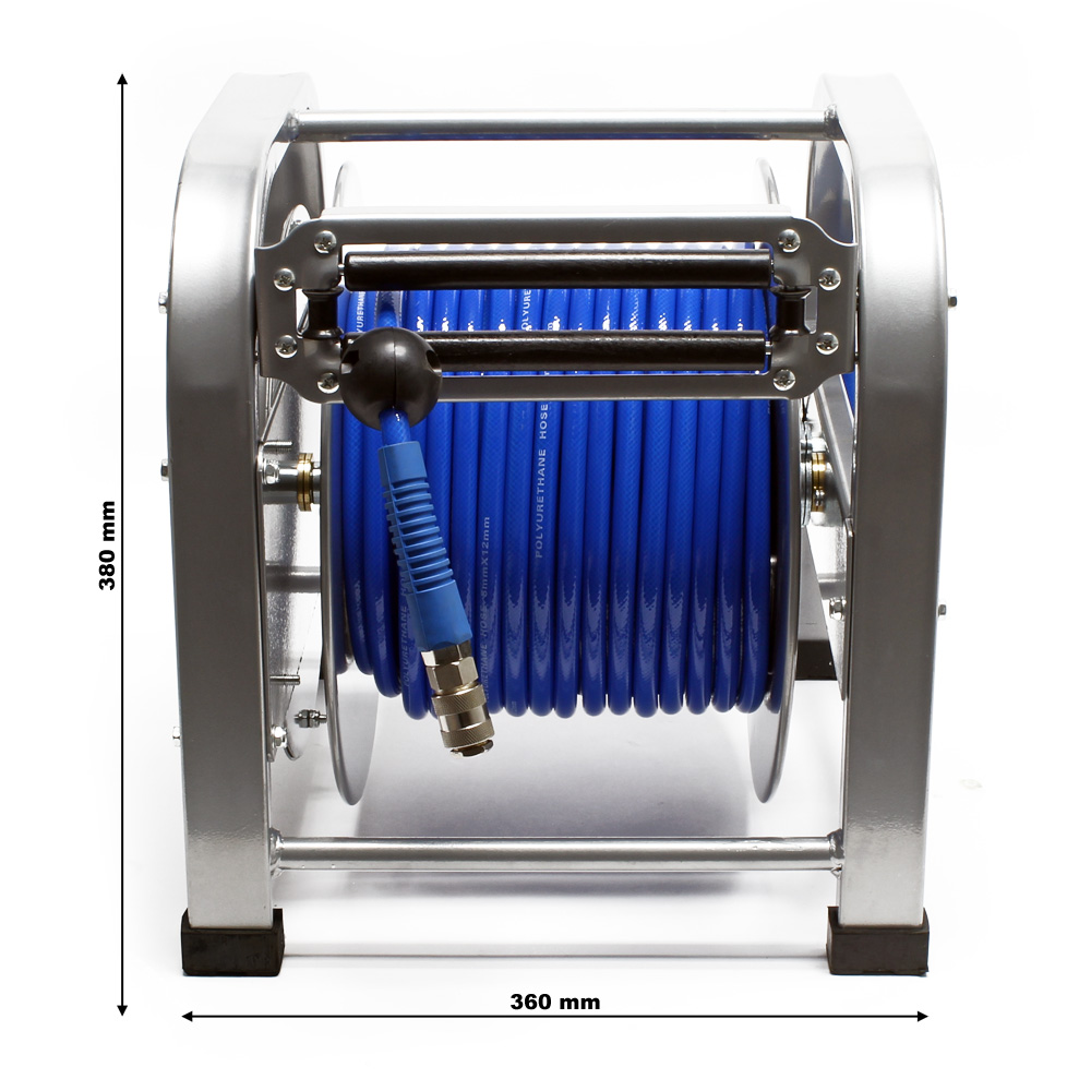 Carrete automático de manguera de aire comprimido 30m 12bar 12,91mm  Enrollador de manguera de aire