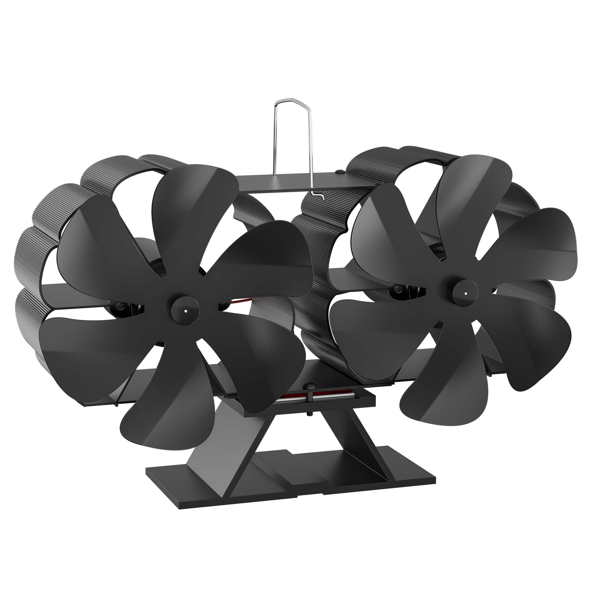 Wiltec Kaminofenventilator mit 12 Flügeln stromloser Ofenventilator für  60-350°C leiser Kaminlüfter