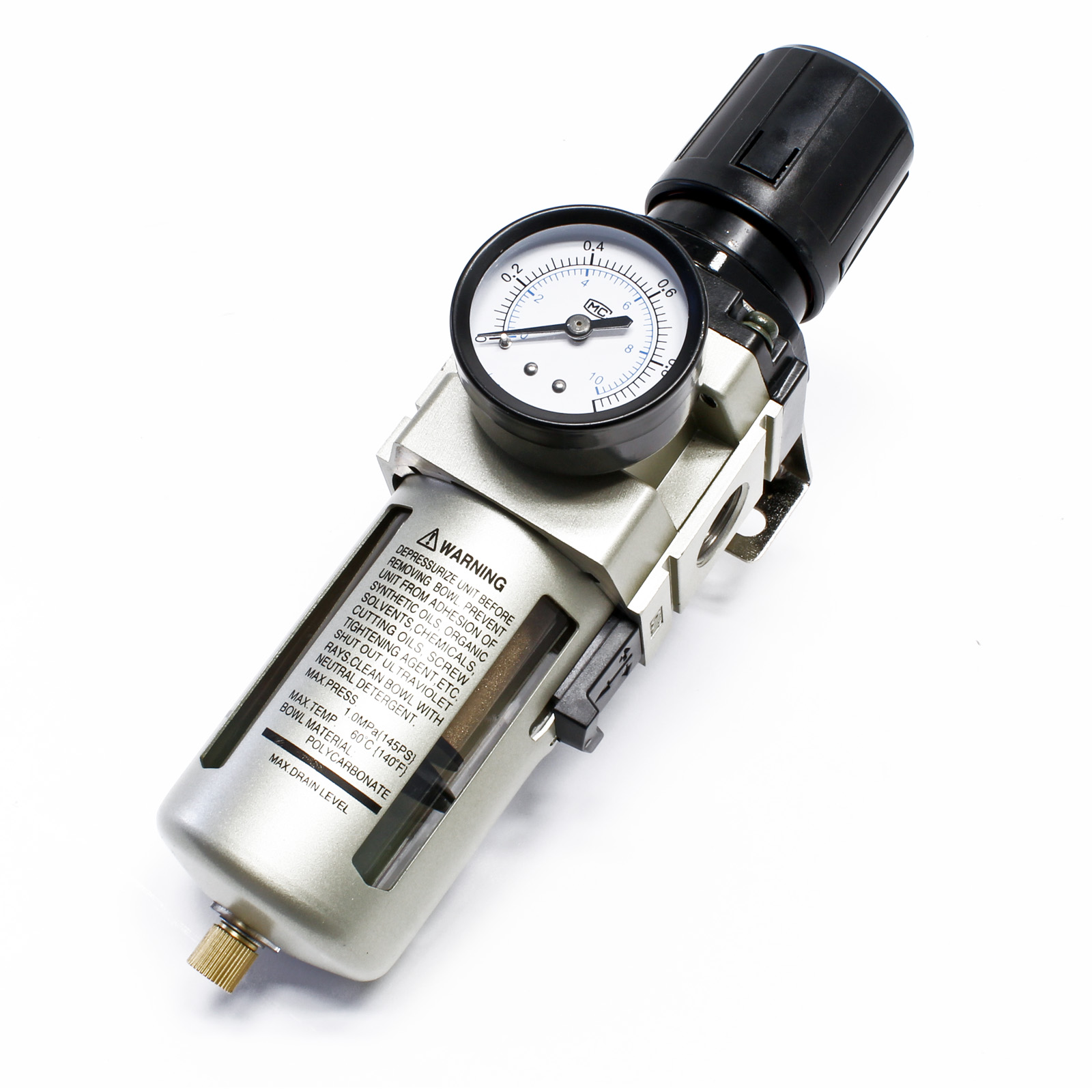 Régulateur de pression compresseur 3/8 avec filtre et manomètre