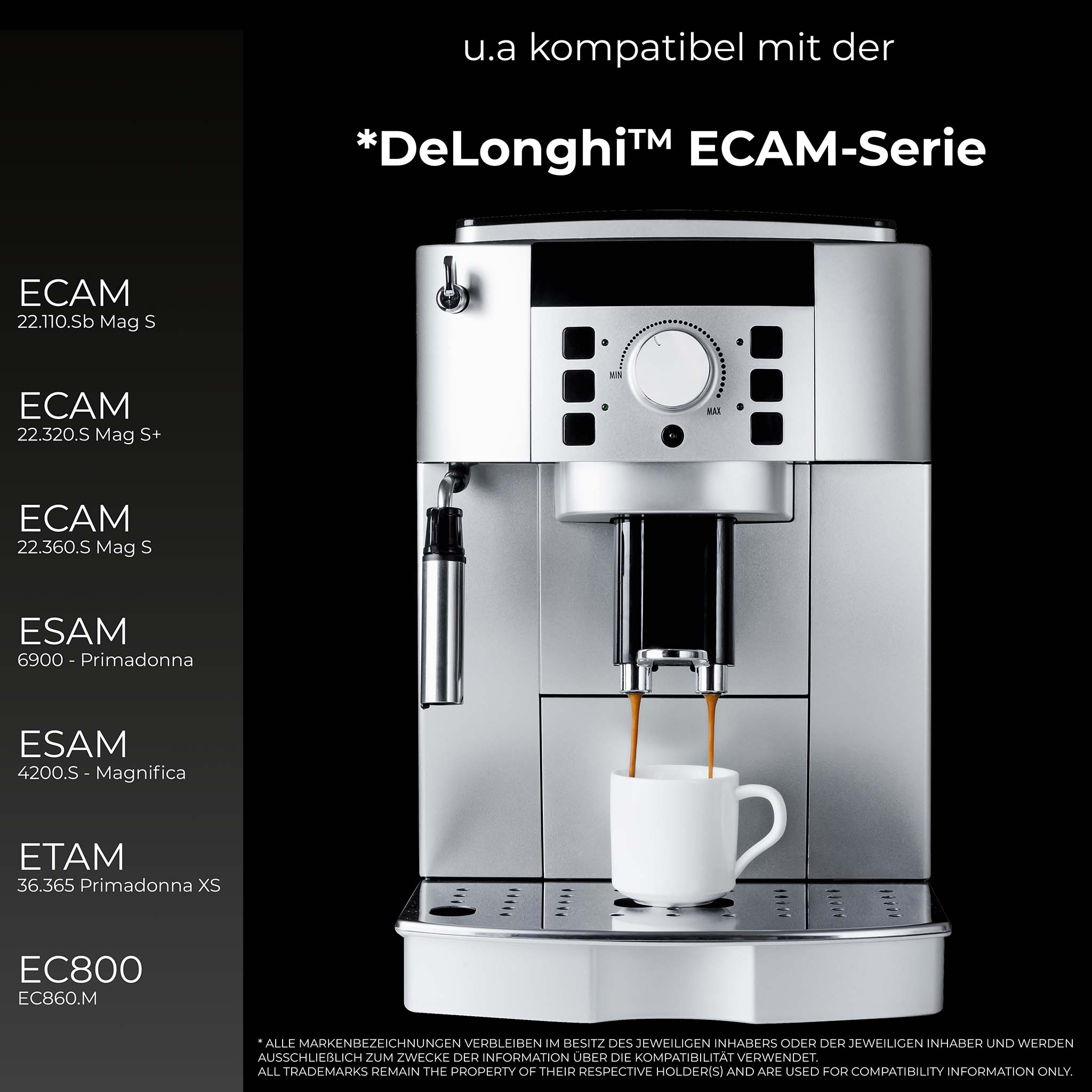 2x Filtre à eau pour Delonghi compatible pour DLSC002 EC800 ECAM ETAM