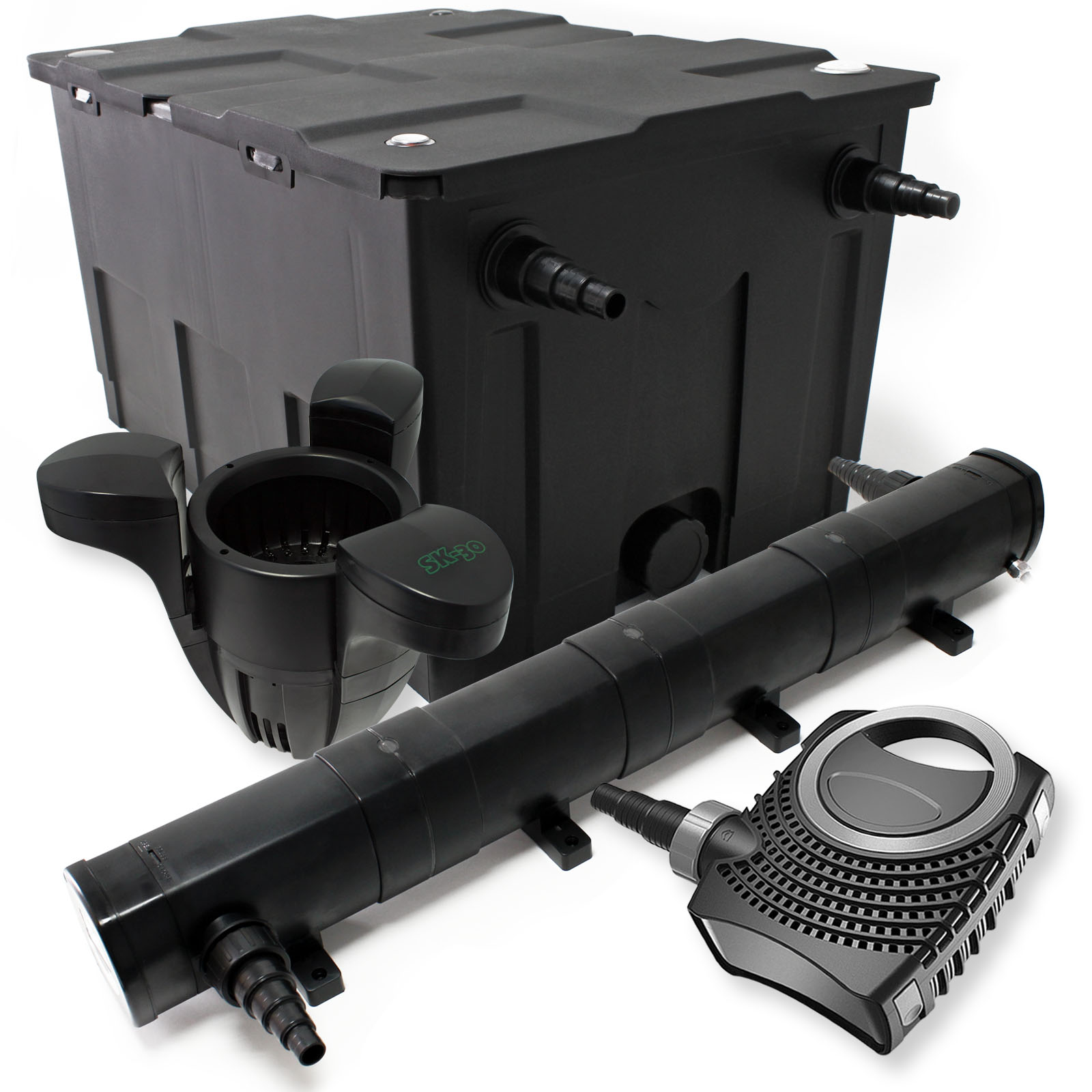 Kit de filtration bassin à pression 6000 litres stérilisateur pompe ecumeur